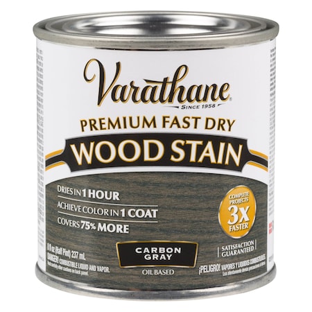 Varathane Premium Fast Dry Wood Stain, Carbon Gray, 1/2 Pt 307416